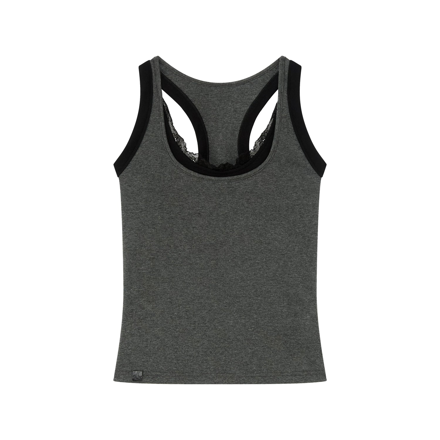 Layered Lace Trim Racerback Tank Top
