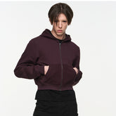 Black & Burgundy Cropped Hoodie - CHINASQUAD