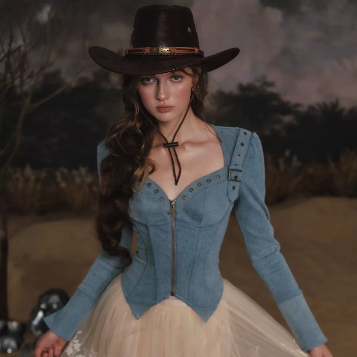 Denim Knight Structured French Denim Corset