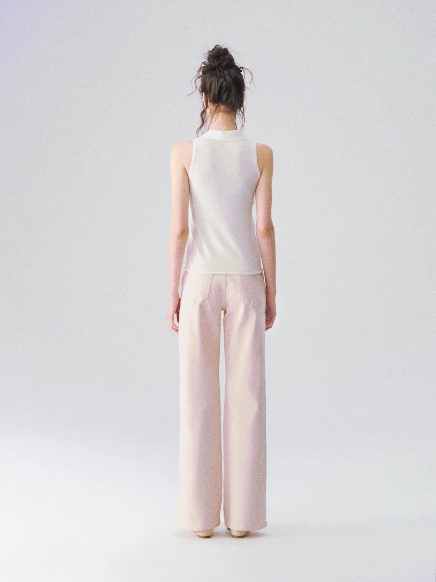 Twist-Knot Polo Neck Sleeveless Top