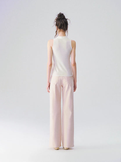 Twist-Knot Polo Neck Sleeveless Top