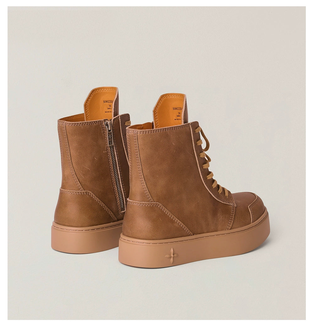 Compass Heritage Retro Leather High-Top Sneakers