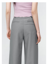 Pink & Grey High-waist Satin Ribbon Trousers - CHINASQUAD