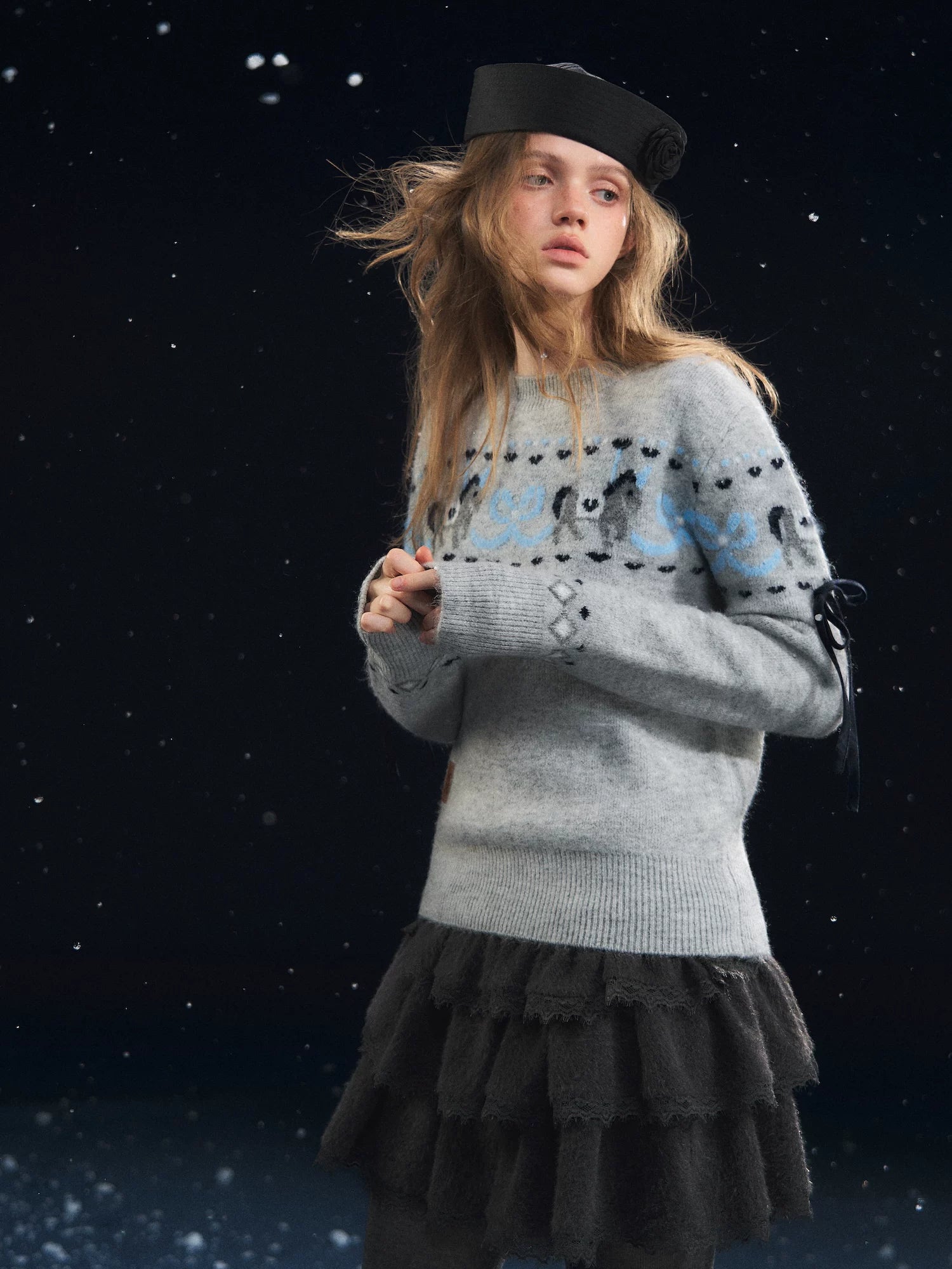 Playful Carousel Jacquard Knit Sweater