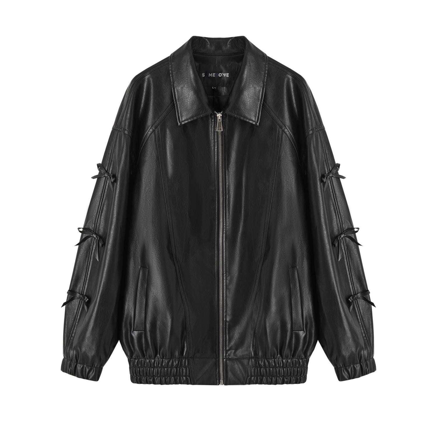 Black Butterfly Knot Leather Jacket