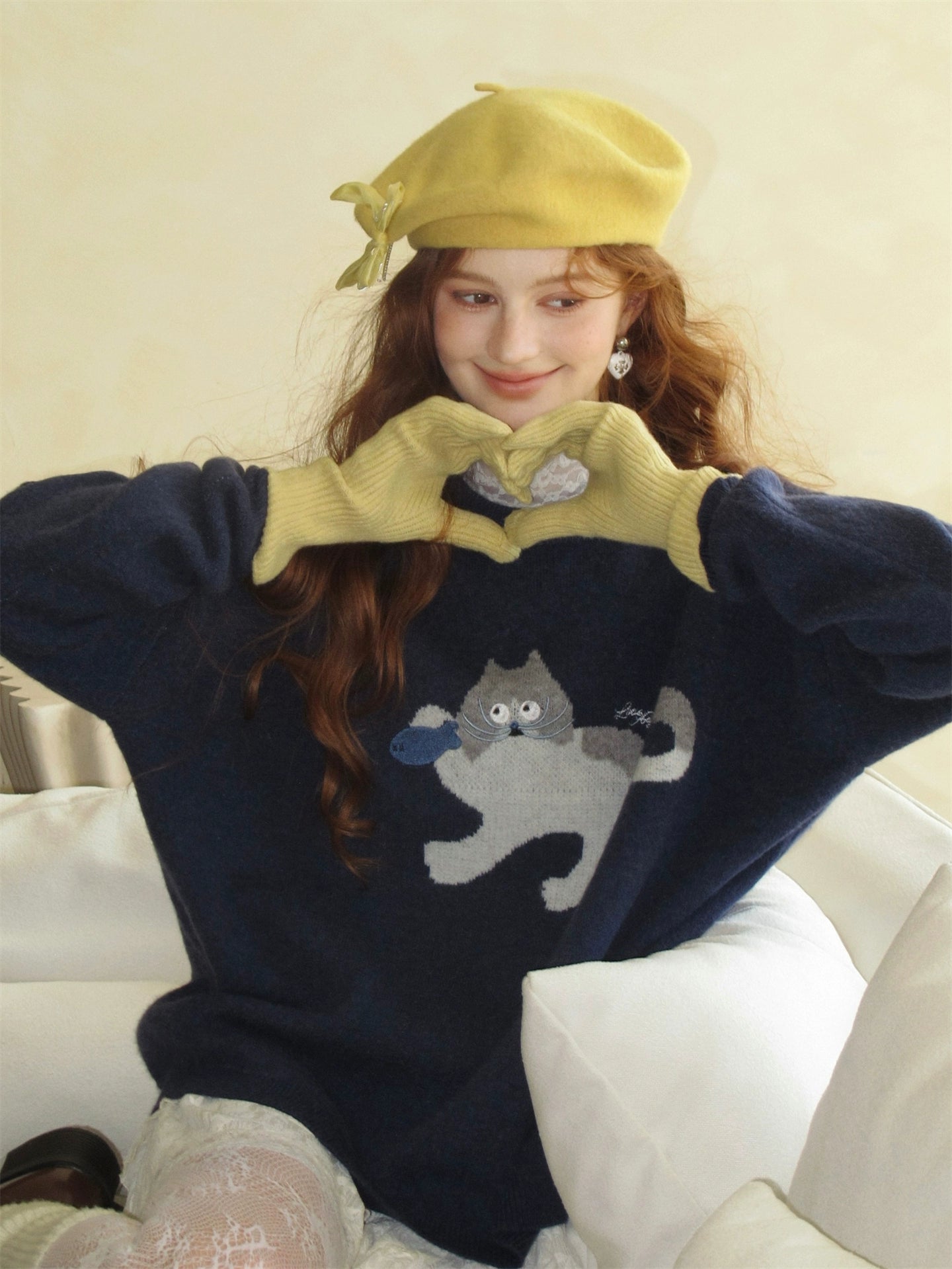 Winter Wool Knit Five-Finger Gloves