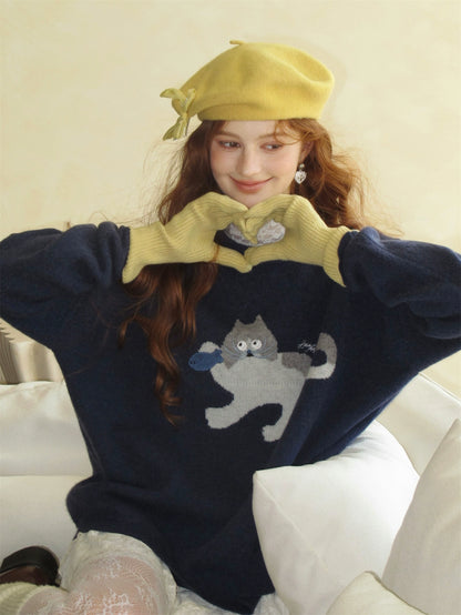 Winter Wool Knit Five-Finger Gloves