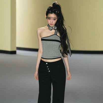 Rose Halterneck Tweed Cami &amp; Ballet Shrug Two-Piece Set