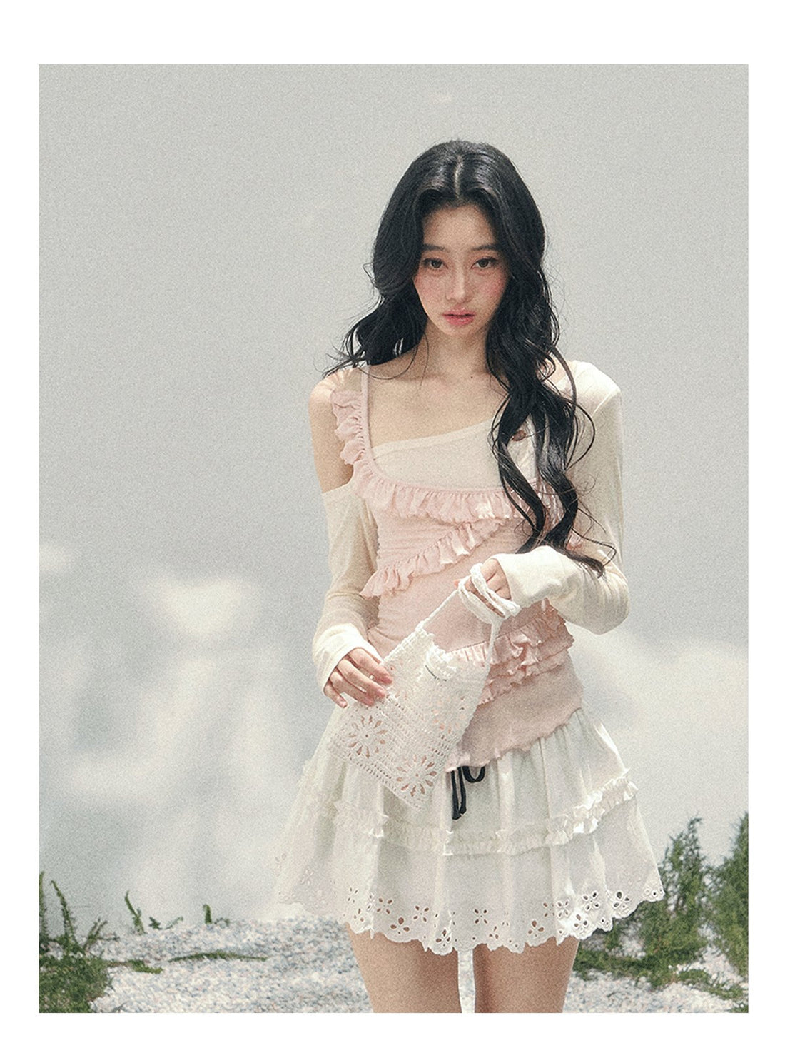 Asymmetric Ruffle Off-Shoulder Top