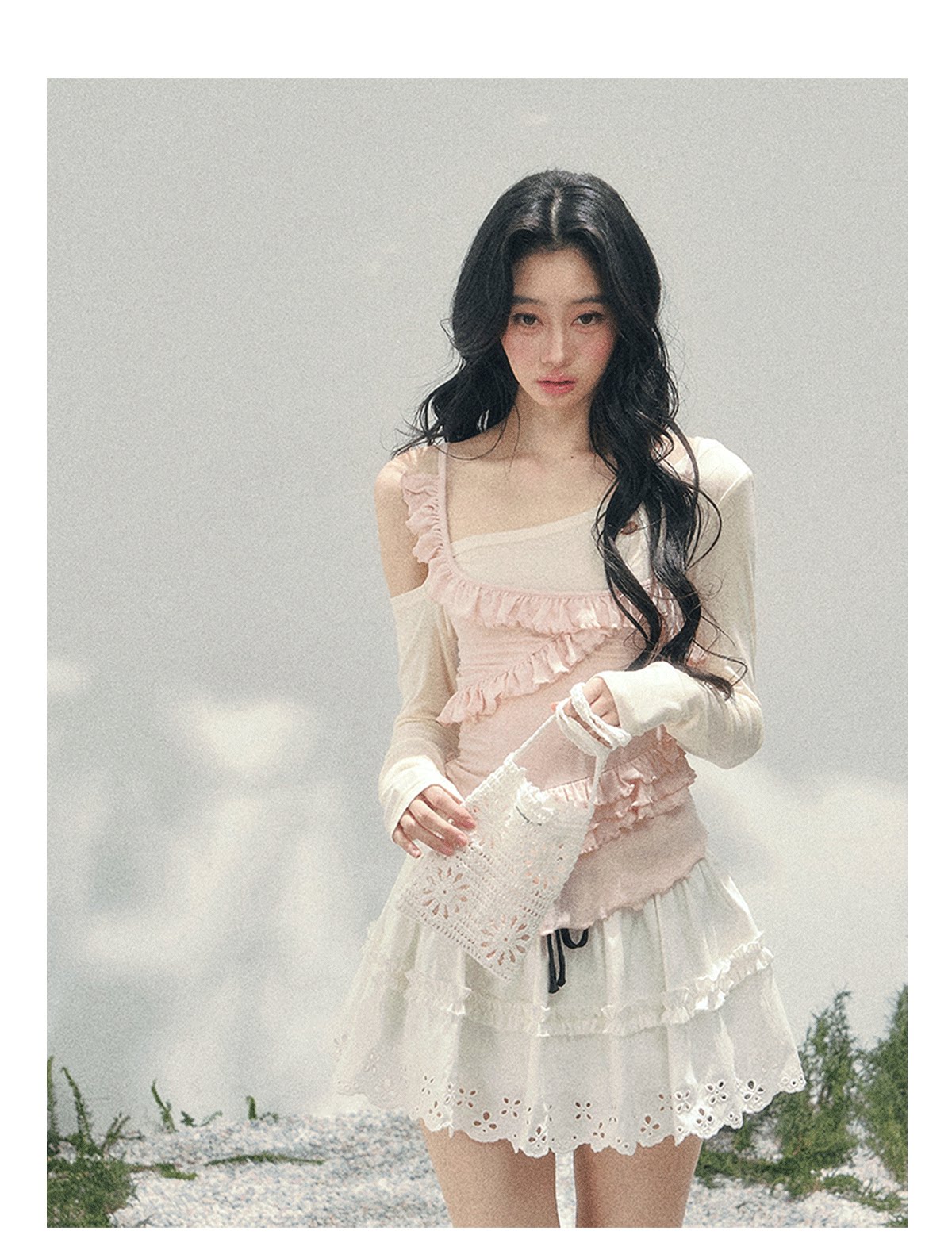 Asymmetric Ruffle Off-Shoulder Top