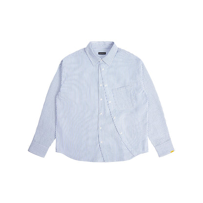 Textured Stripe Double-Placket Shirt