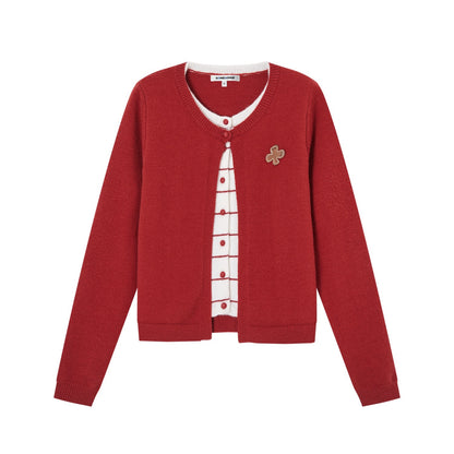 Two-Piece Effect Striped Cardigan