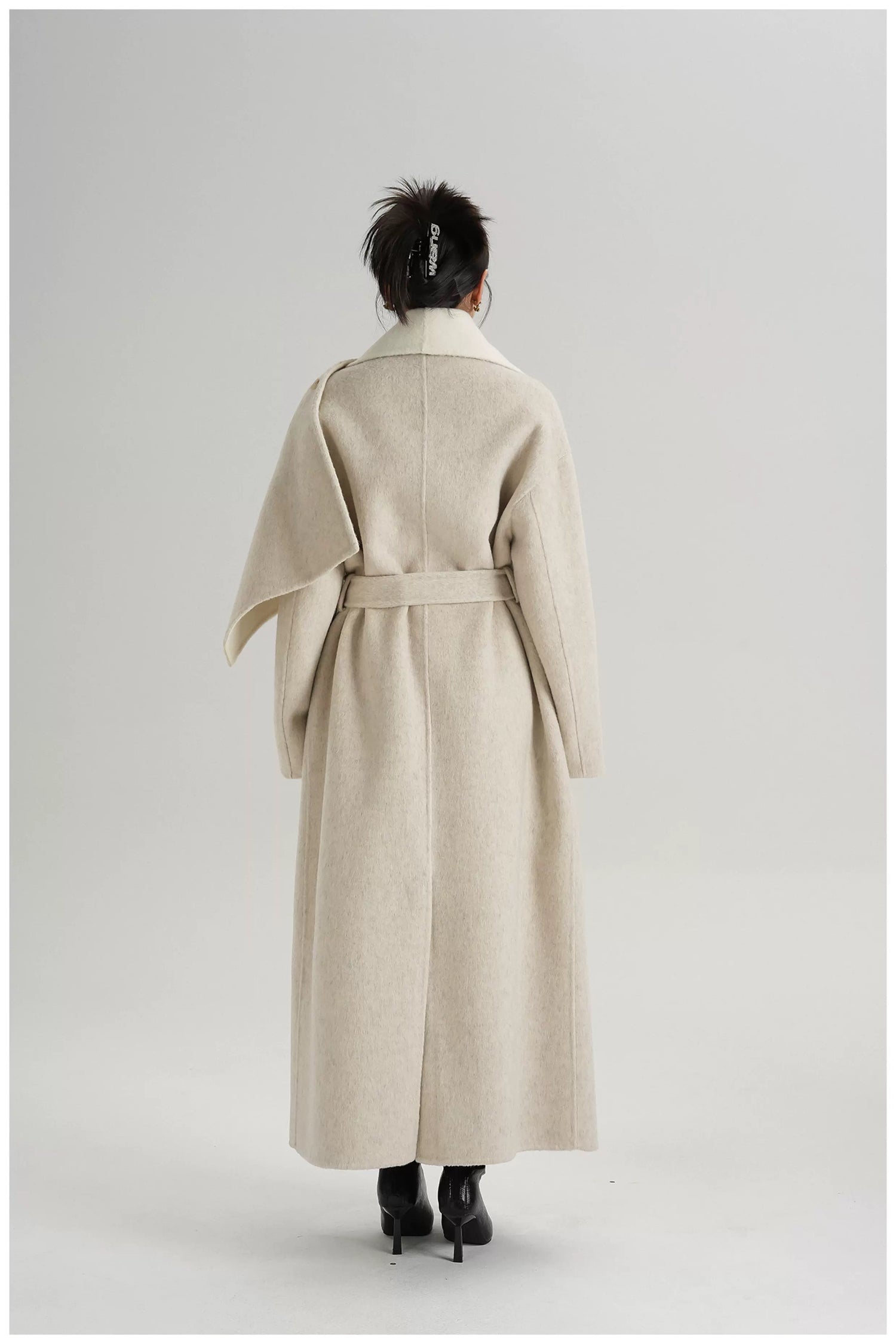 Two-Tone Double-Faced Wool Long Coat