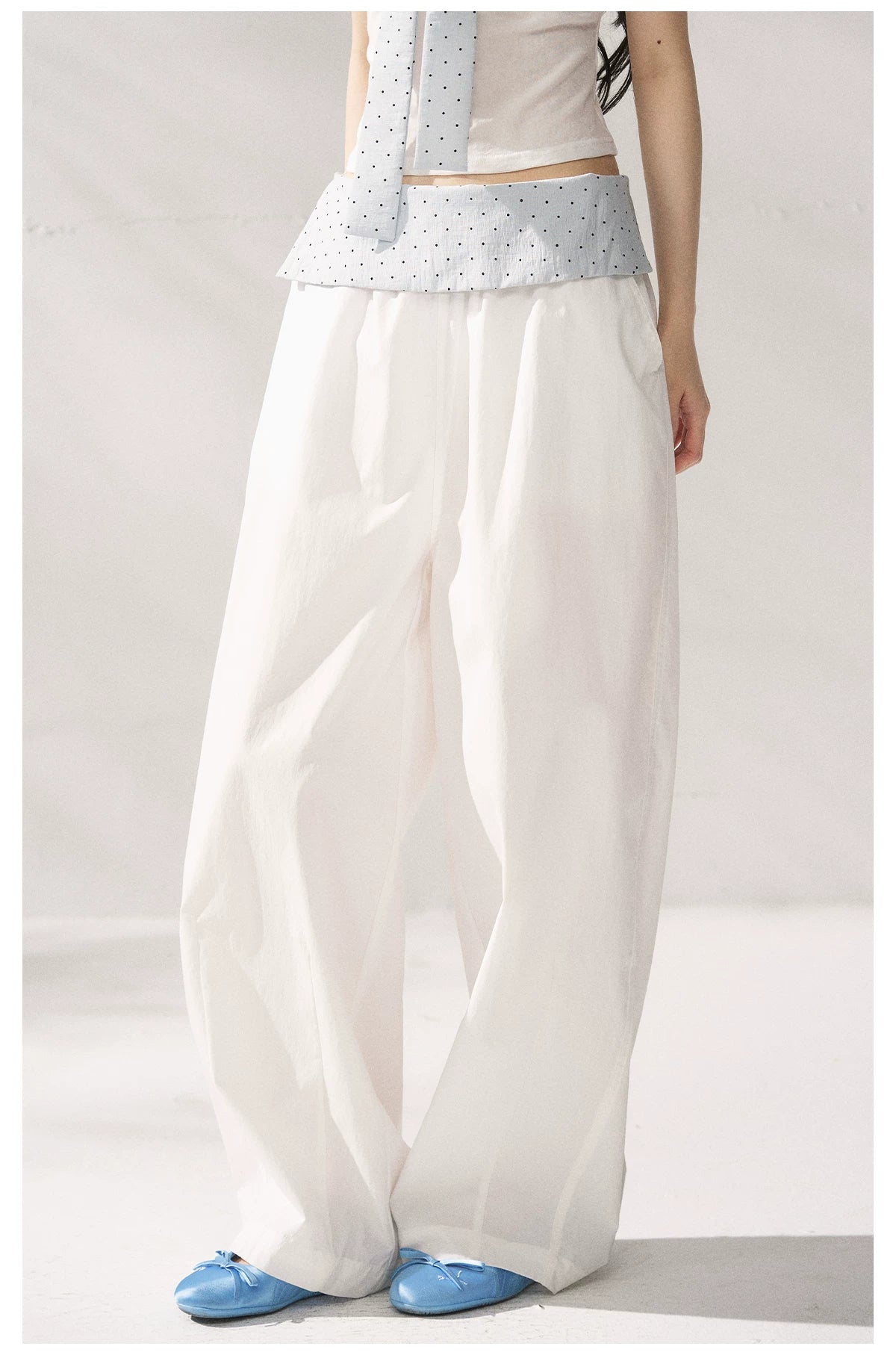 Strapless Top &amp; Relaxed Wide-Leg Pants Set