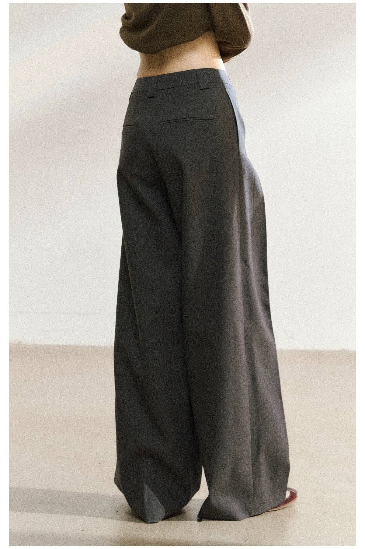Tailored Draped Straight-Leg Trousers