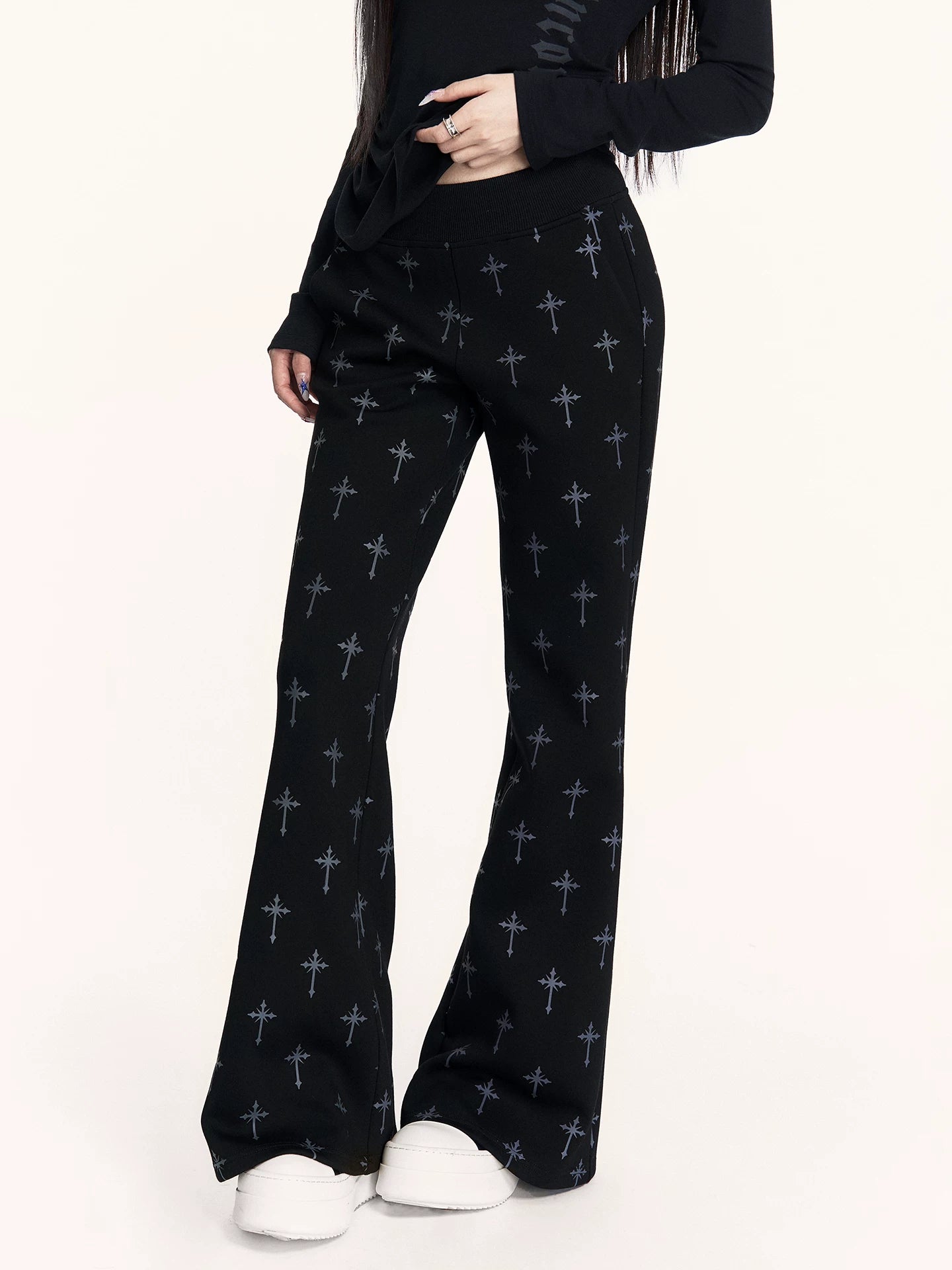 Hooded Sweatshirt Set with Shorts &amp; Flared Pants