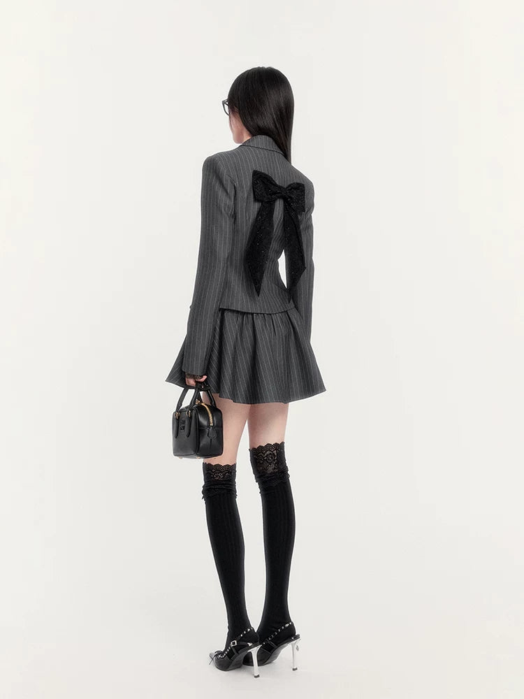 Stripe Tailored Two-Piece Dress Set