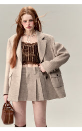 Coffee-Colored Suit Jacket & Skirt Set - CHINASQUAD