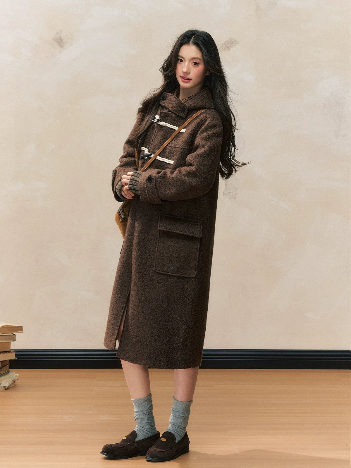 Brown Long Woolen Coat