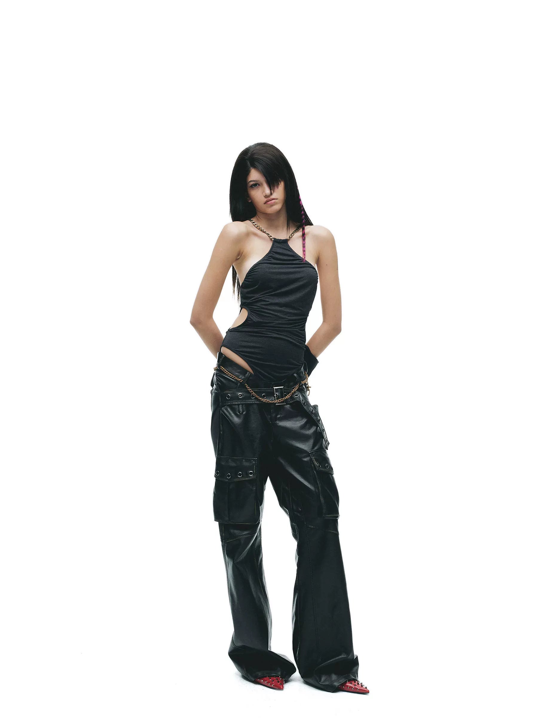 Y2K Convertible Halter Layered Two-Piece Top