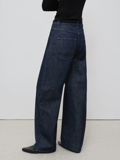 Chitu Pleated Washed Denim Jeans