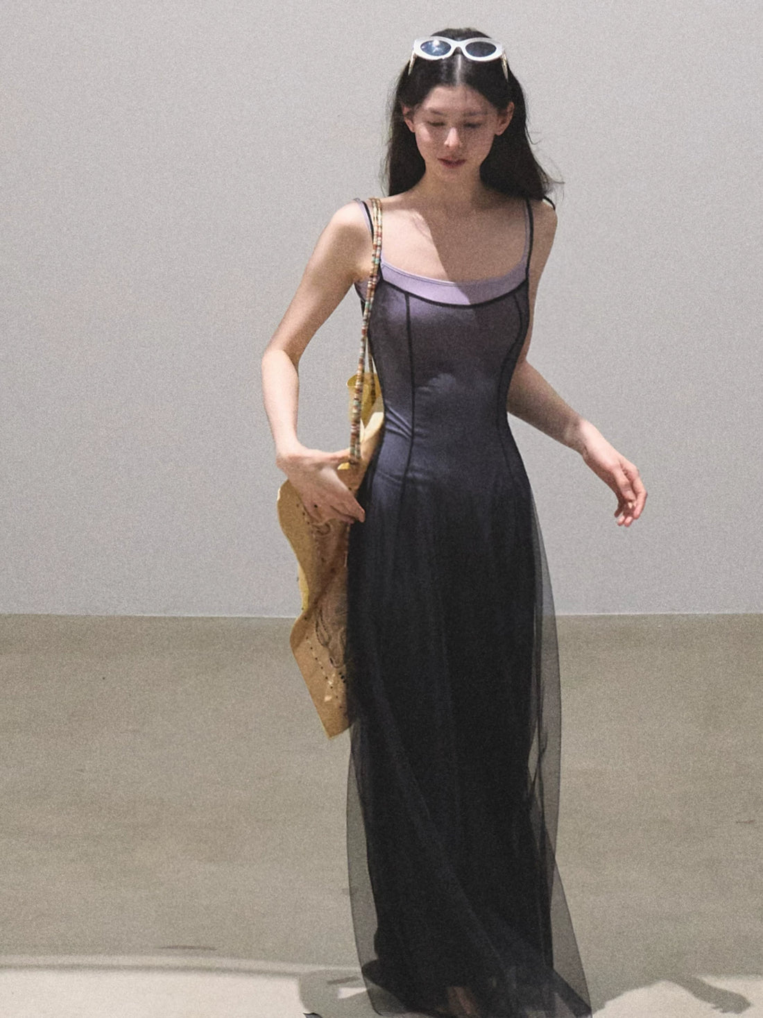 Gradient Mesh Slimming Resort Dress