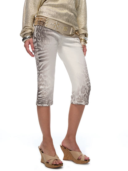 Low-Rise Slim Leopard-Print Shorts