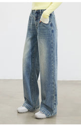 Vintage Washed Wide-Leg Jeans - CHINASQUAD