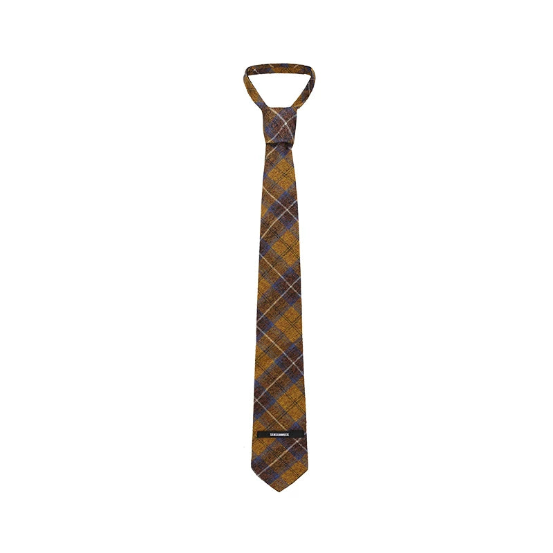 Adjustable Two-Way Contrast Plaid Tie