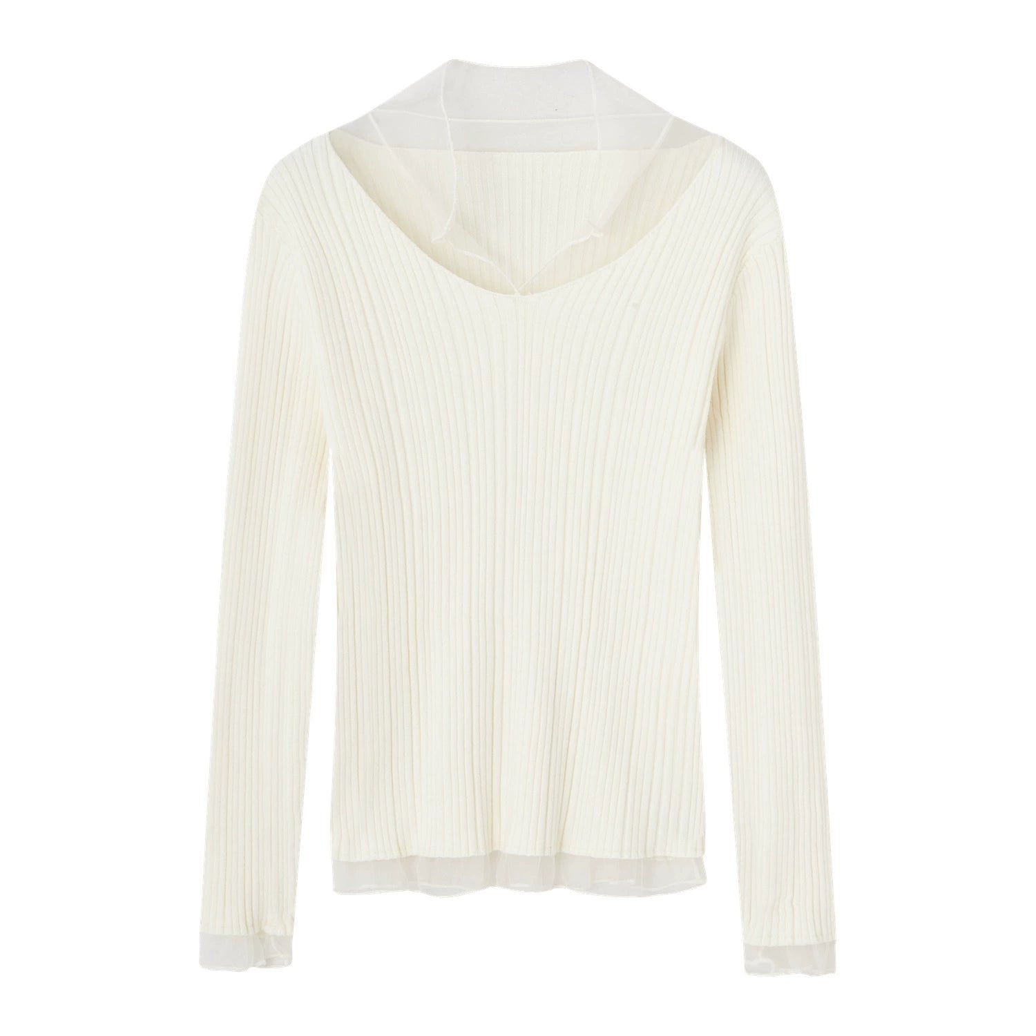 Mesh-Panel High-Stretch Base Crewneck