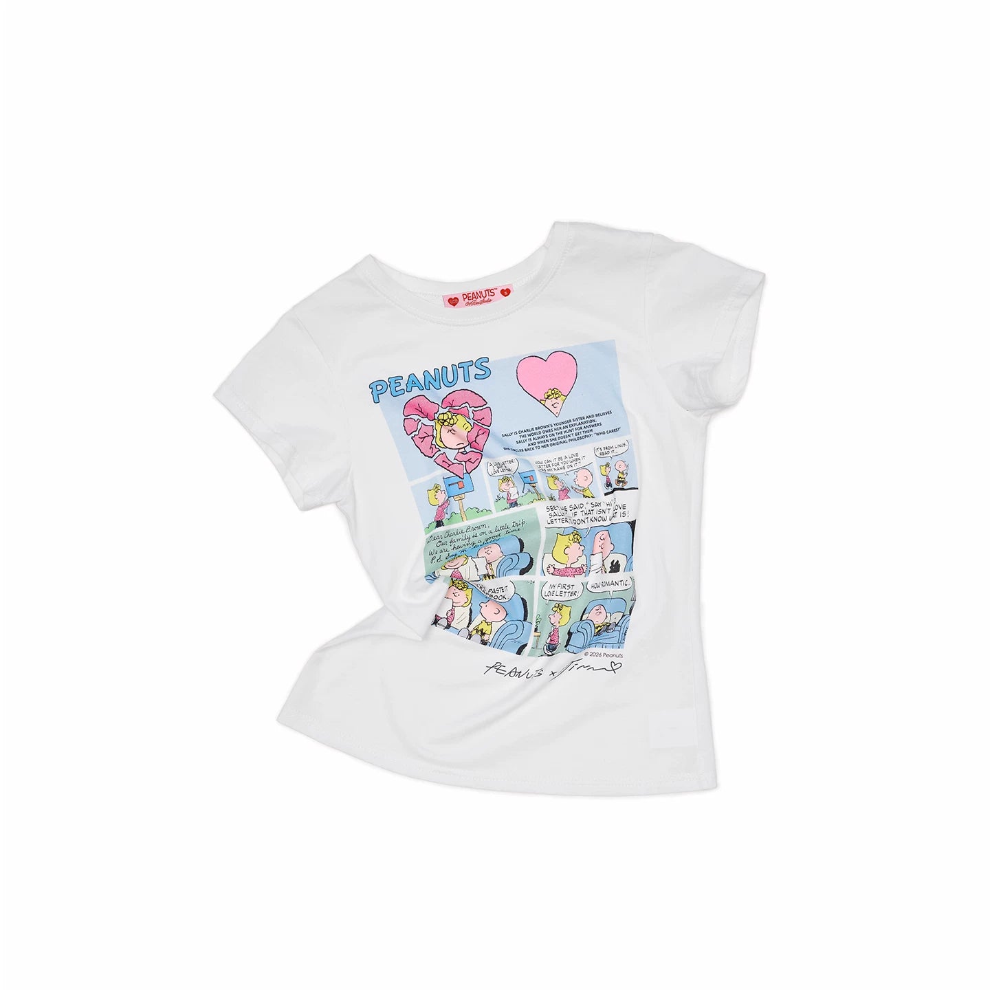 Snoopy Comic Print Fitted Basic T-Shirt
