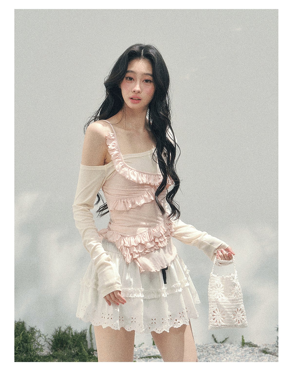 Asymmetric Ruffle Off-Shoulder Top