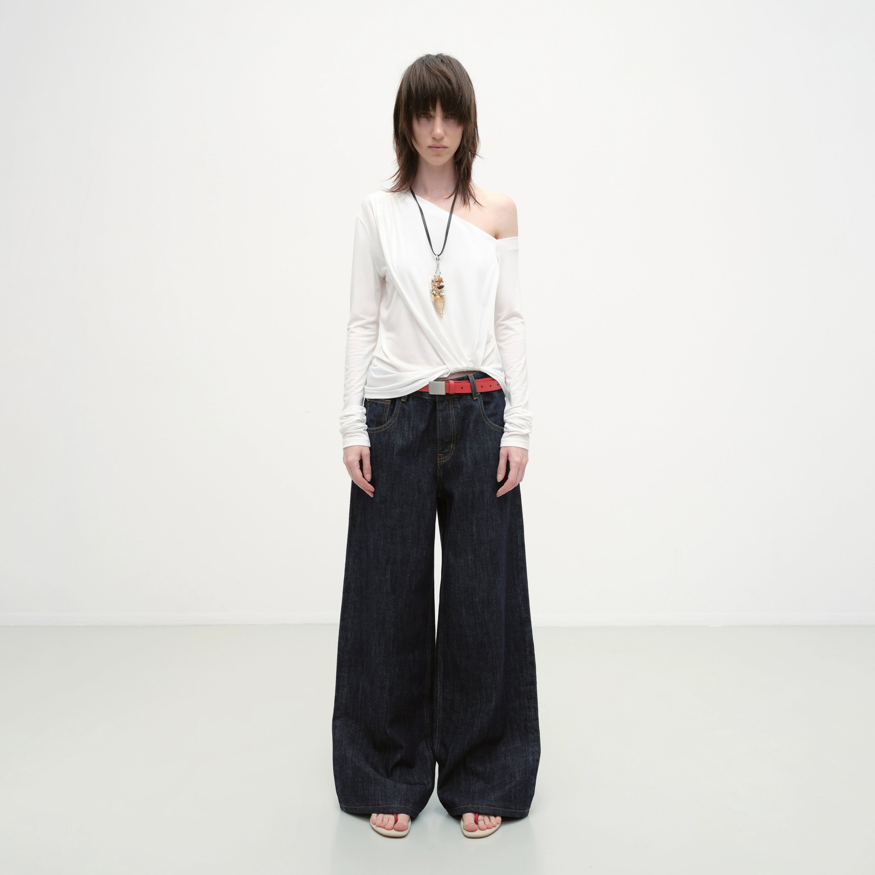 Chugangxi Draped One-Shoulder T-shirt