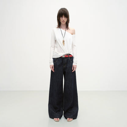 Chugangxi Draped One-Shoulder T-shirt