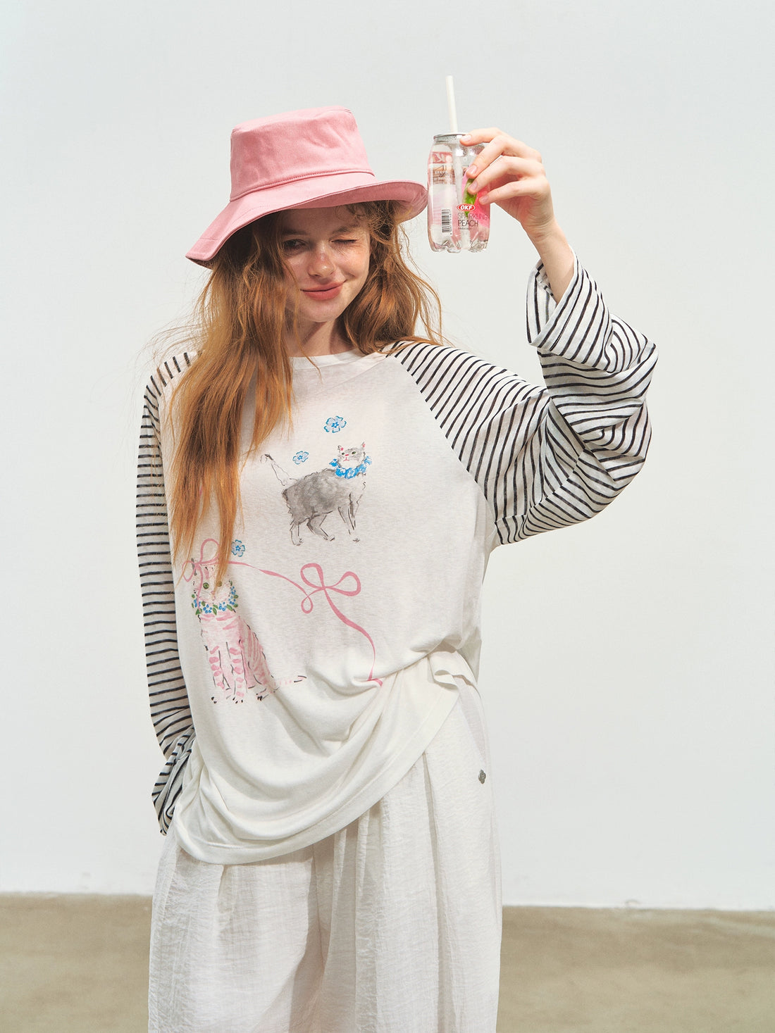 Striped Spliced Sunscreen Cover-up