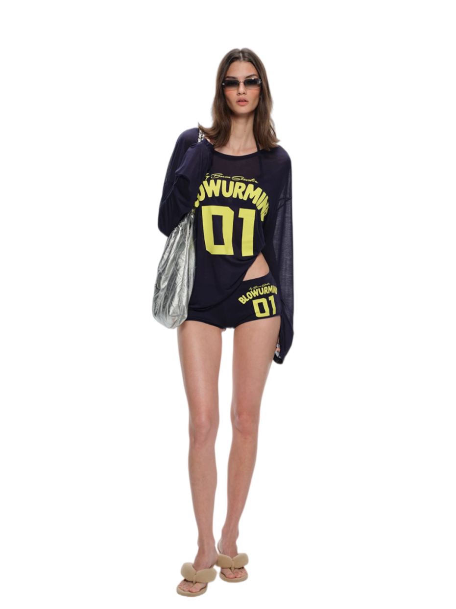 Sheer Graphic Three-Piece Set