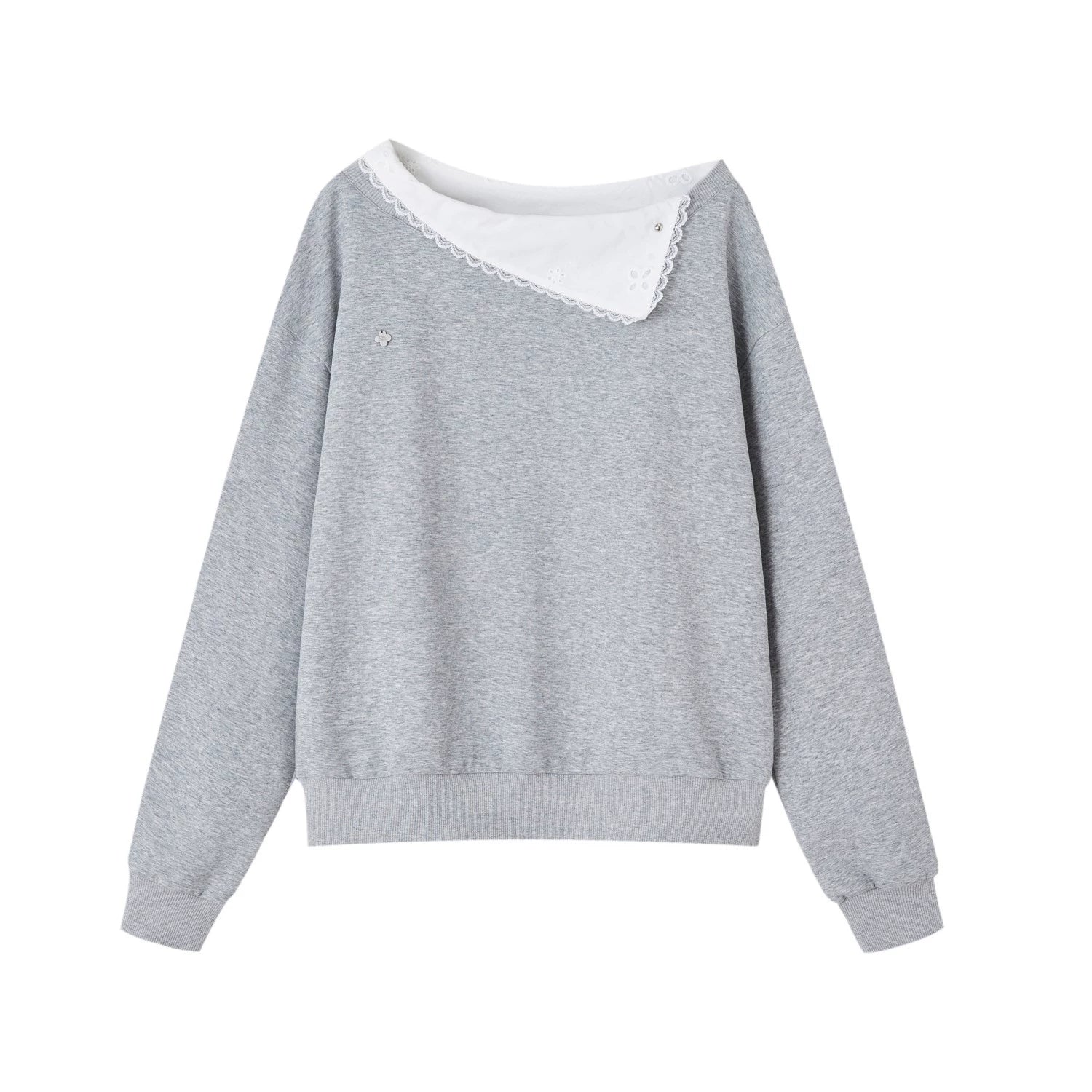 Detachable Spliced Collar Sweatshirt