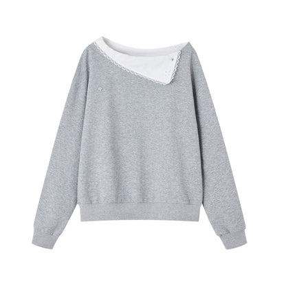 Detachable Spliced Collar Sweatshirt