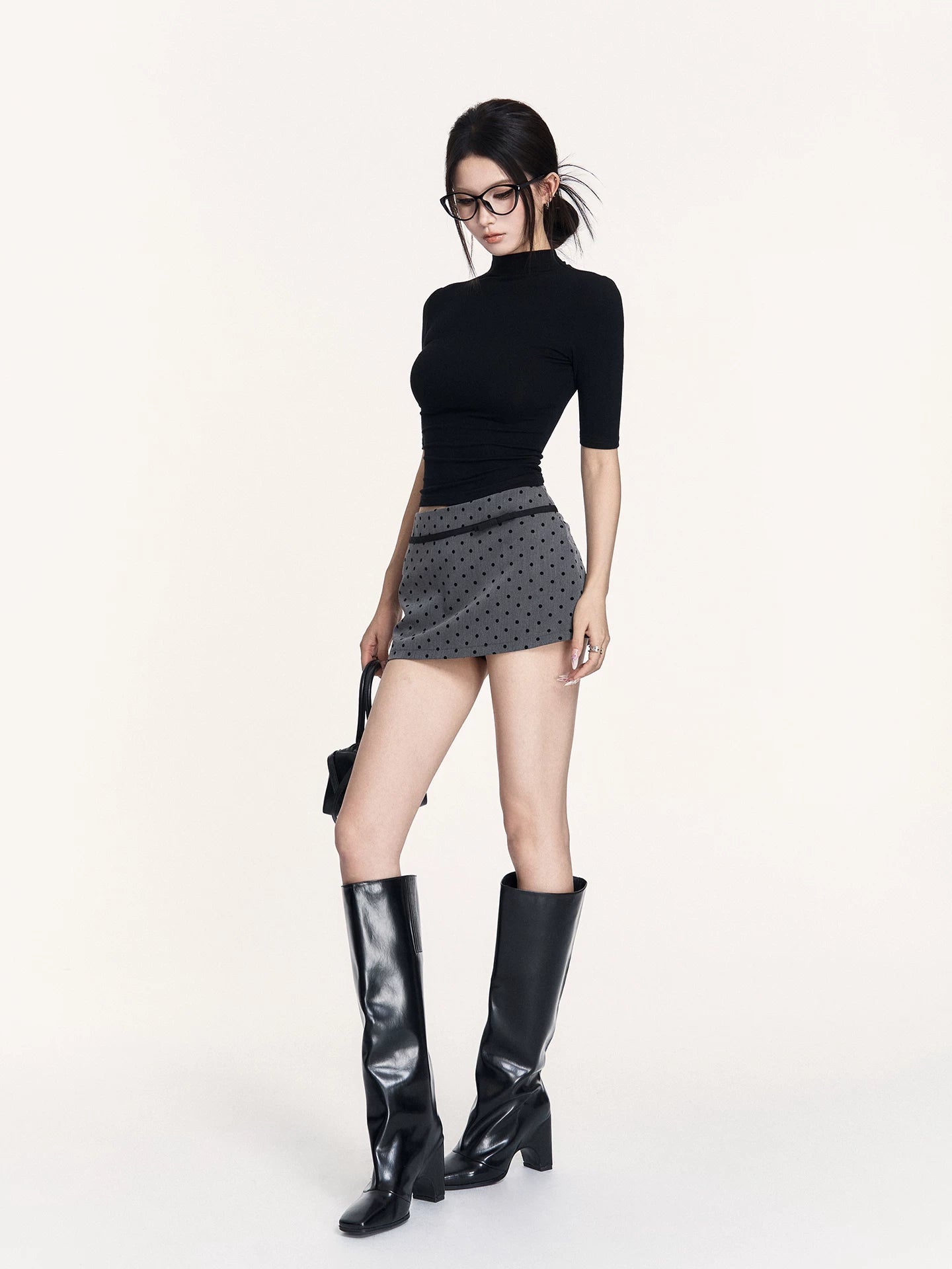 Bow Low-Rise Bodycon Mini Skirt