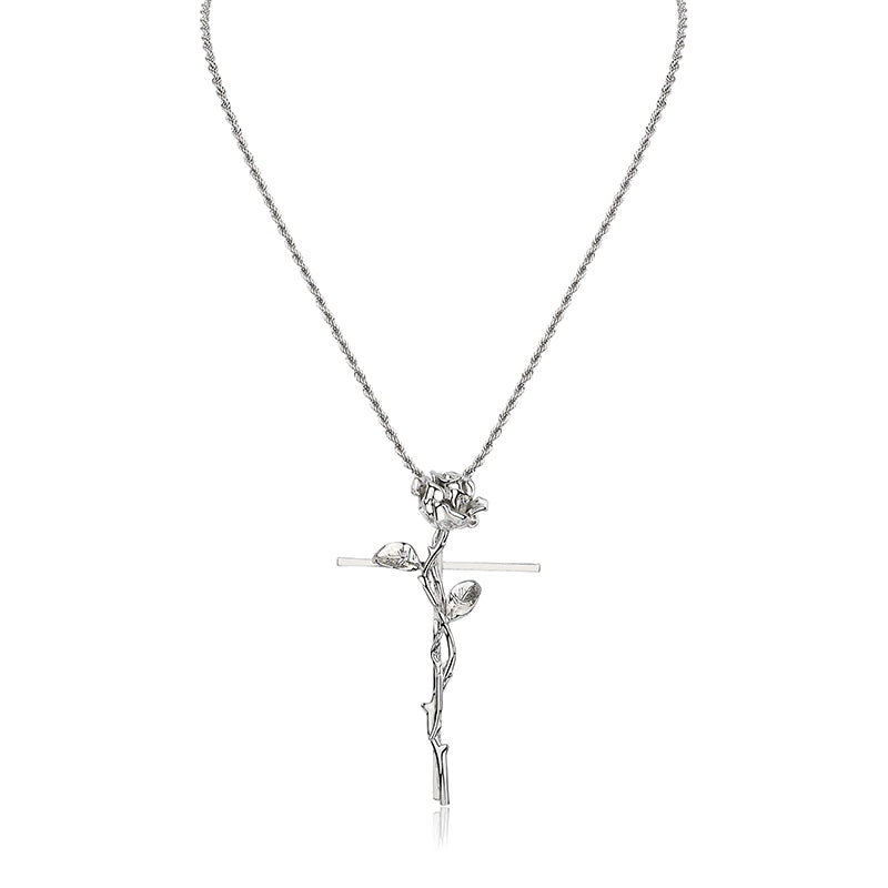 Gothic Rose Cross Necklace