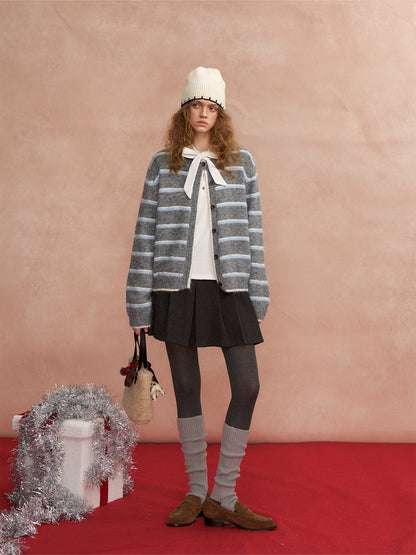 Retro Stripe Knit Cardigan