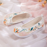 "Nan Xiang" Floral Embroidered Pointed Pearl Bow Shoes - CHINASQUAD