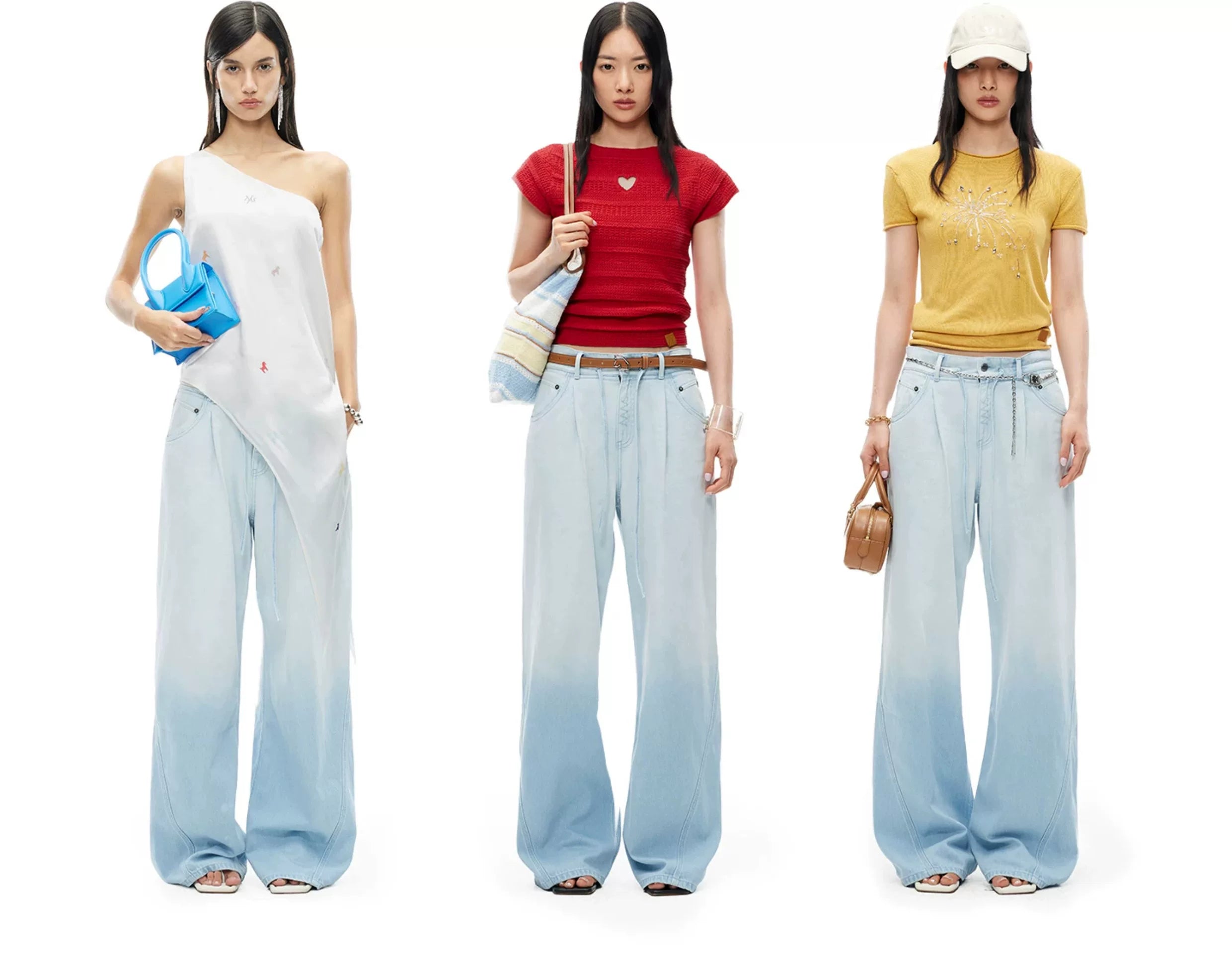 Summer Vacation Breathable Straight-Leg Wide Jeans