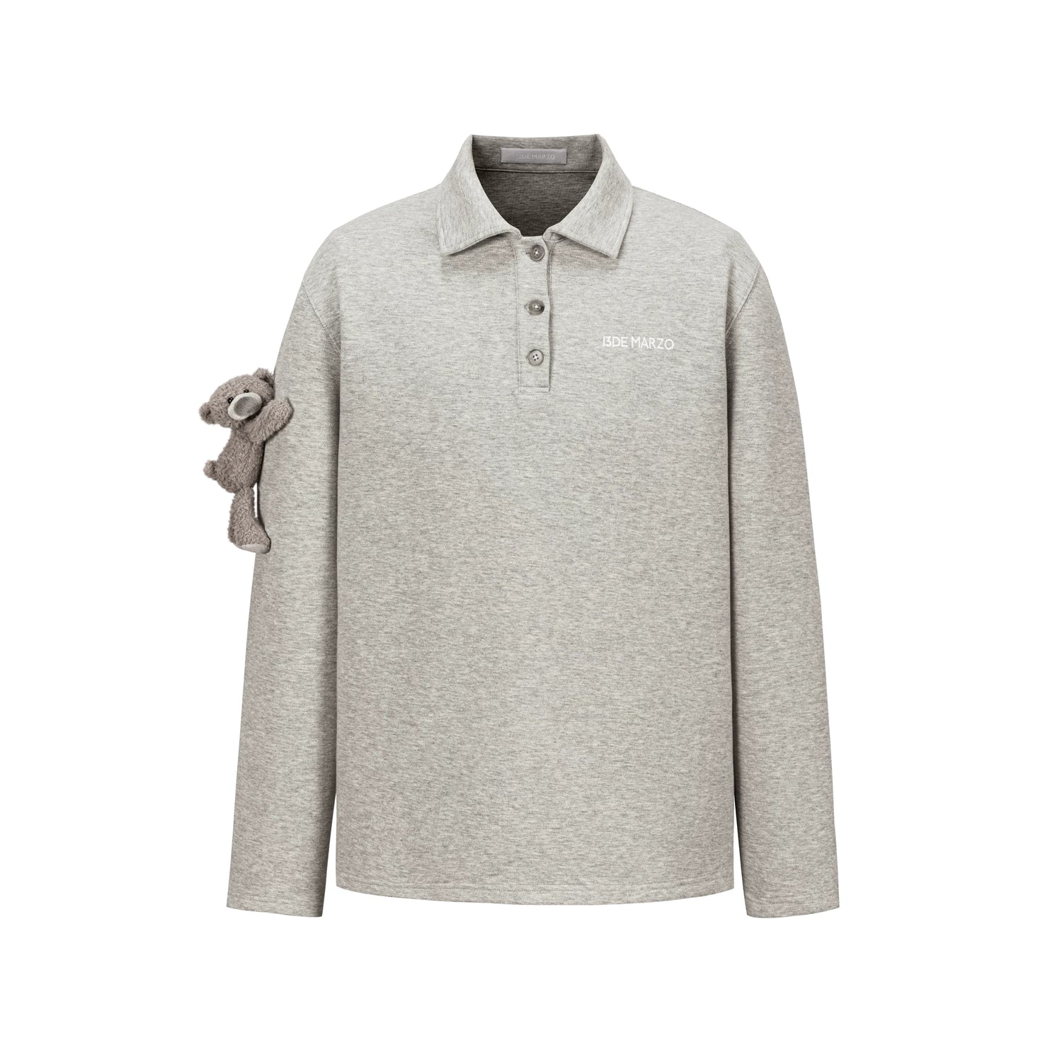 Polo-Collar Long-Sleeve T-Shirt