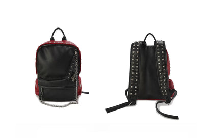 Dual-Tone Studded Punk Backpack