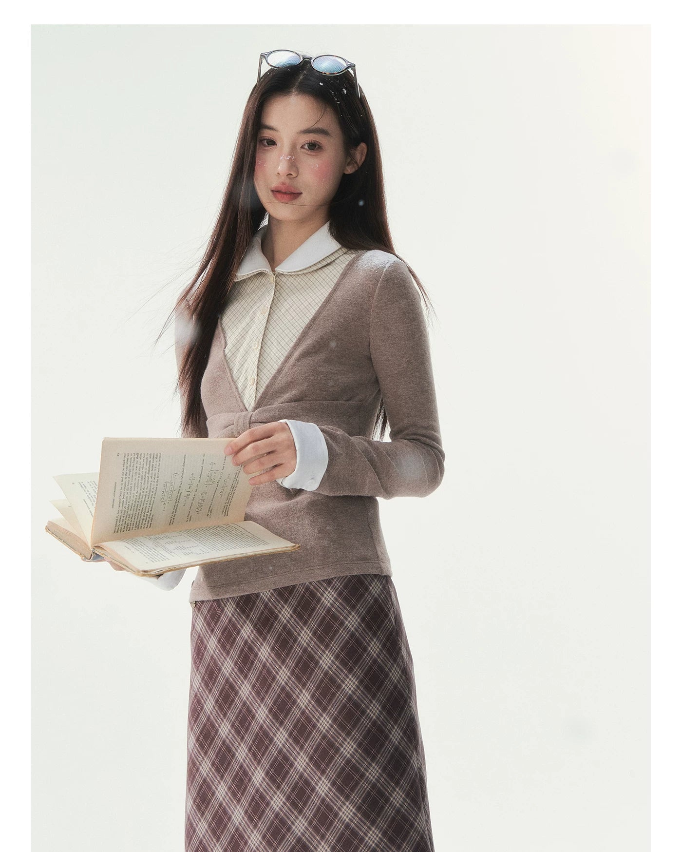 Vintage Peter Pan Collar Layered Blouse