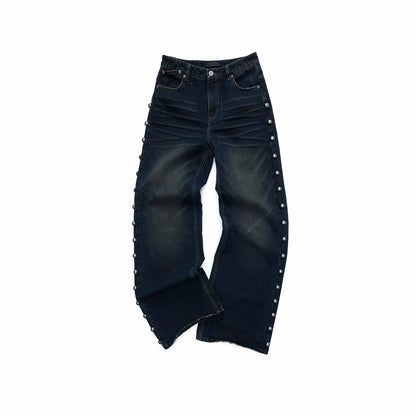 Riveted Vintage Washed Straight-Leg Jeans