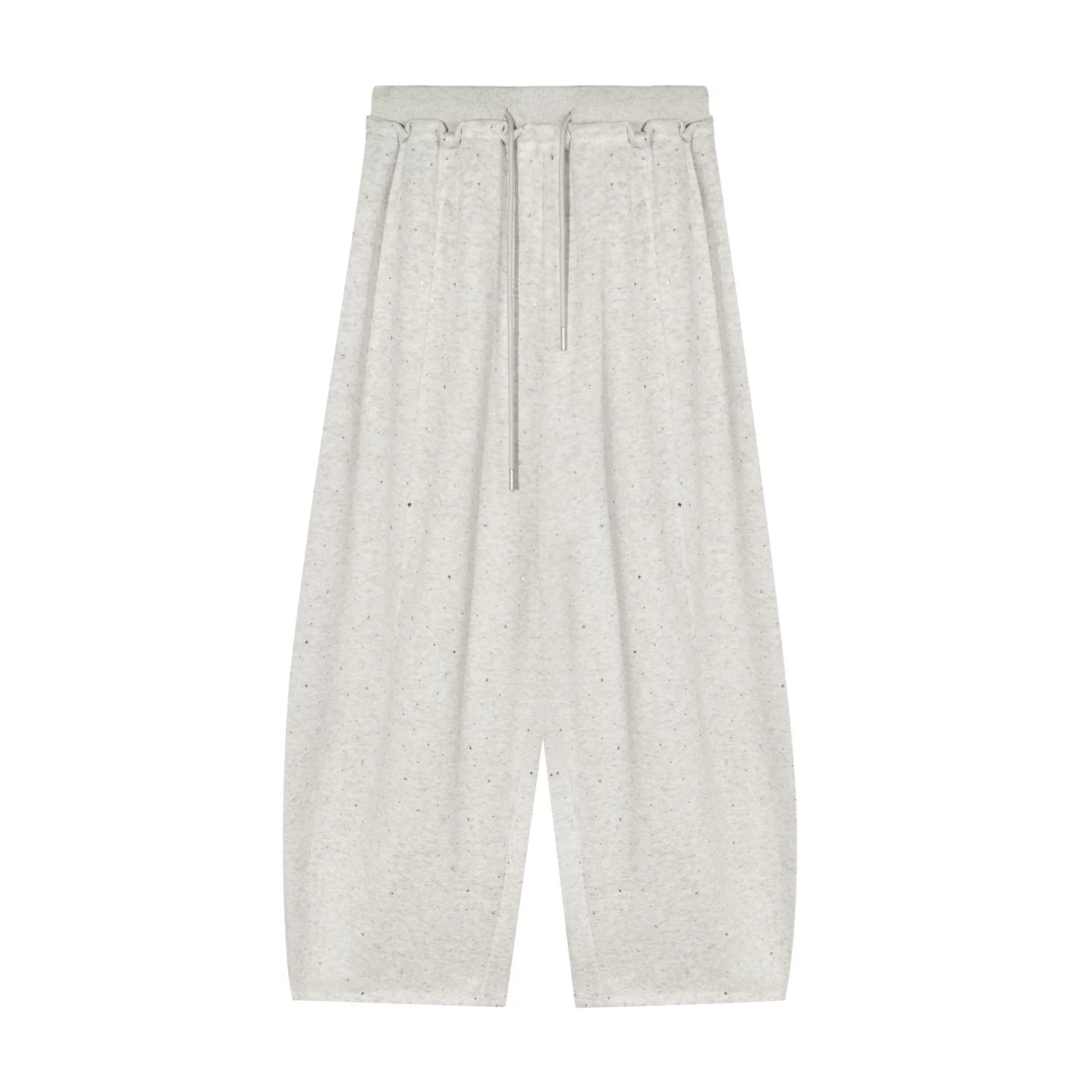 Starry Crystal Embellished Drawstring Curved-Leg Sweatpants