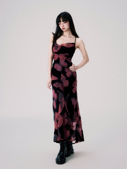 Backless New Chinese Slip Maxi Dress