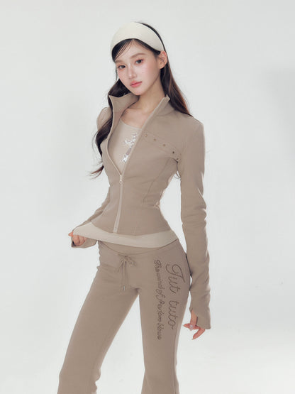 Pink Luxe Yoga Tracksuit Set